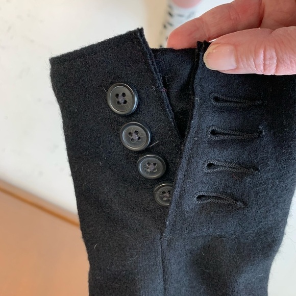 J.Crew black wool blend blazer size 6 rough hem 19 in pit pit L-21-22 - Picture 4 of 7